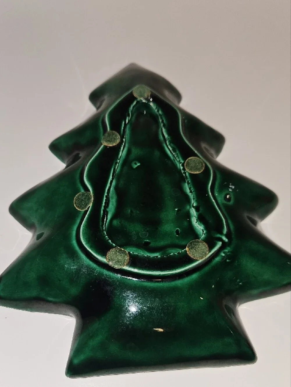 Green Ceramic Christmas Tree Serving Dish